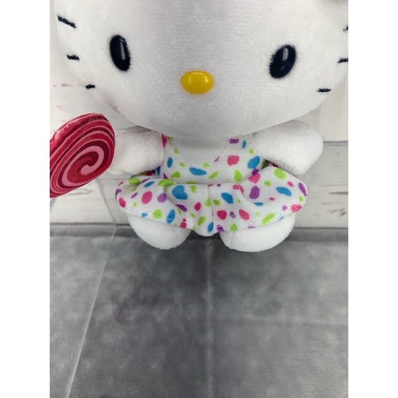 Sanrio Hello Kitty Ty Beanie Baby Polka‎ Dot Dress Lollipop Plush Toy 6" - Picture 5 of 6